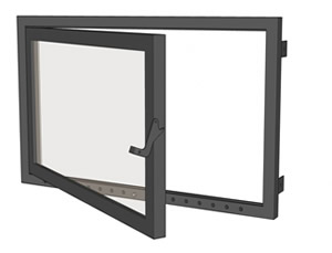 Glass Door System for Open Fireplaces - Flat Door System