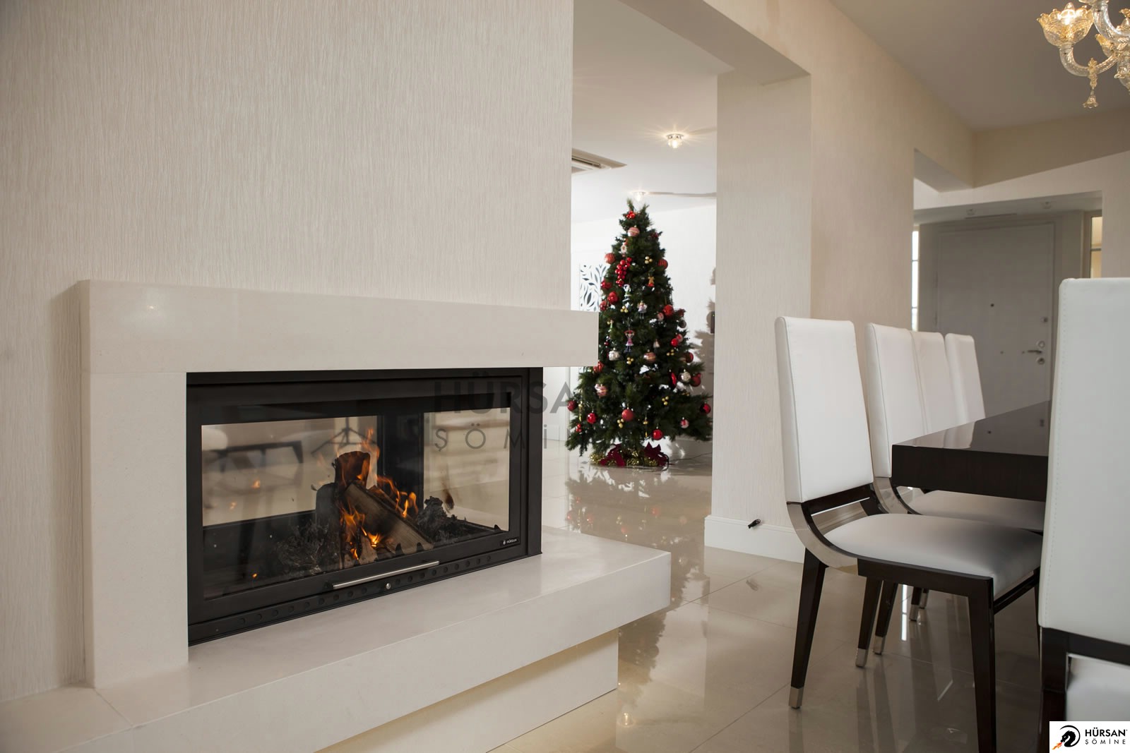 Hursan Fireplace - Double-Sided Fireplace Surrounds