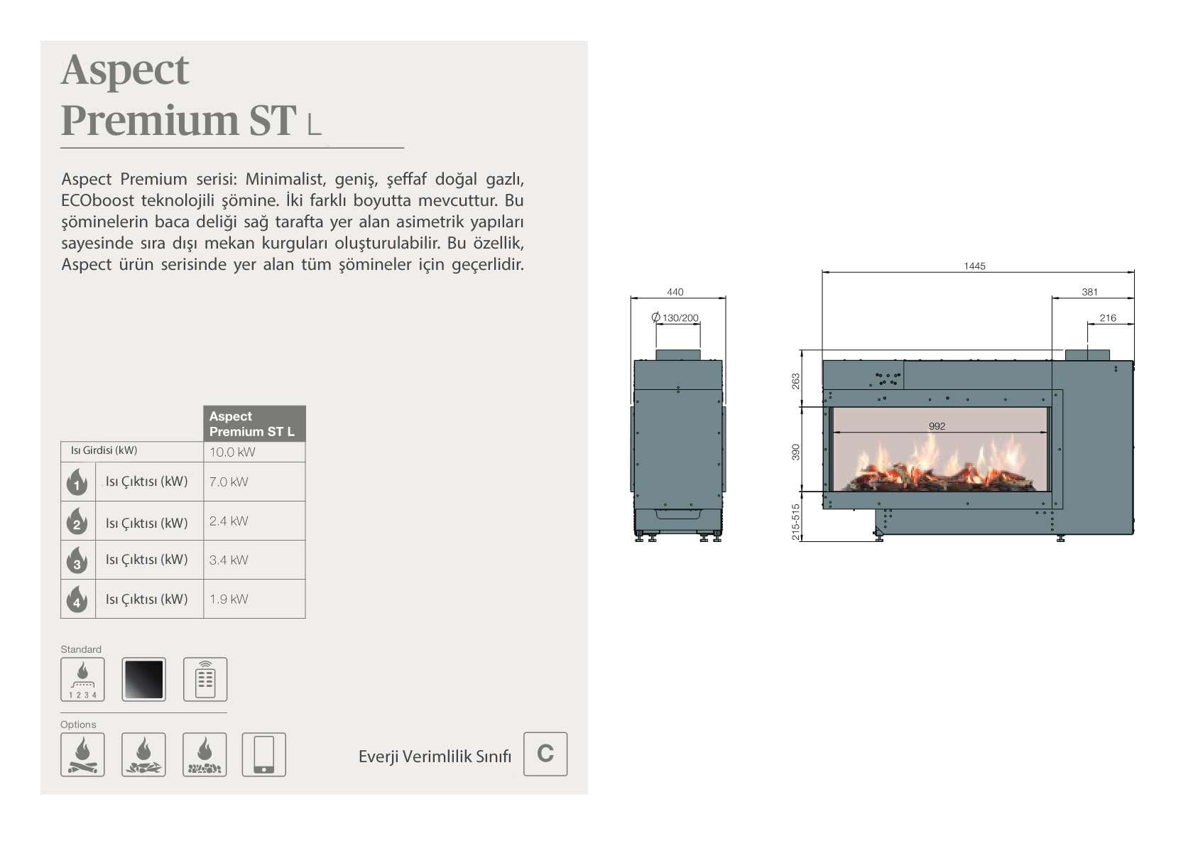 Faber Natural Gas Fireplaces - Aspect Premium ST L