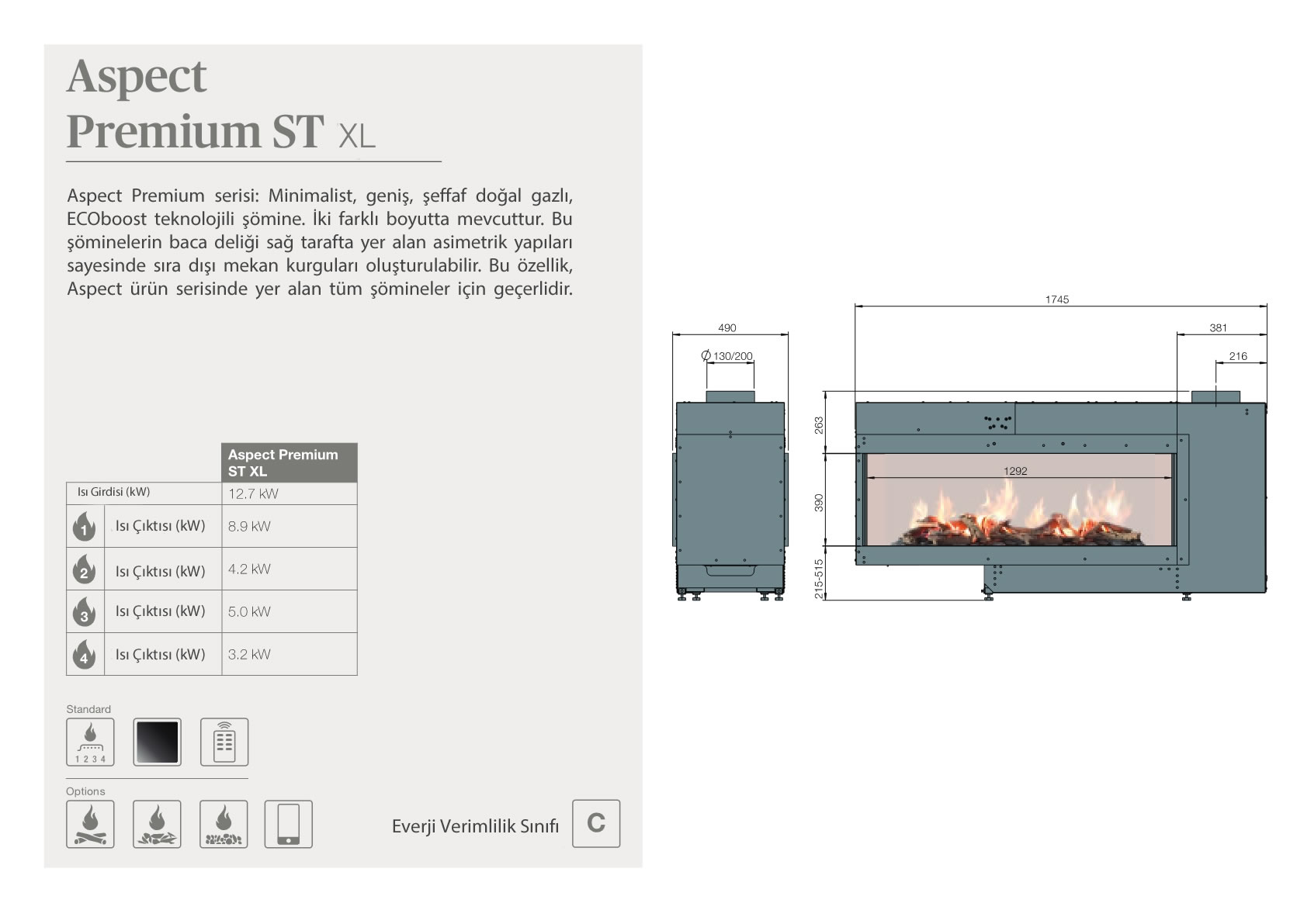 Faber Natural Gas Fireplaces - Aspect Premium ST XL