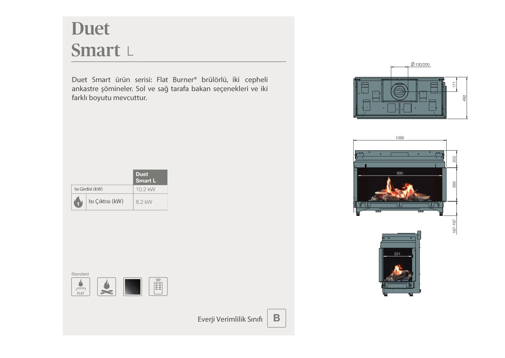 Faber Doğalgazlı Şömineler - Duet Smart L