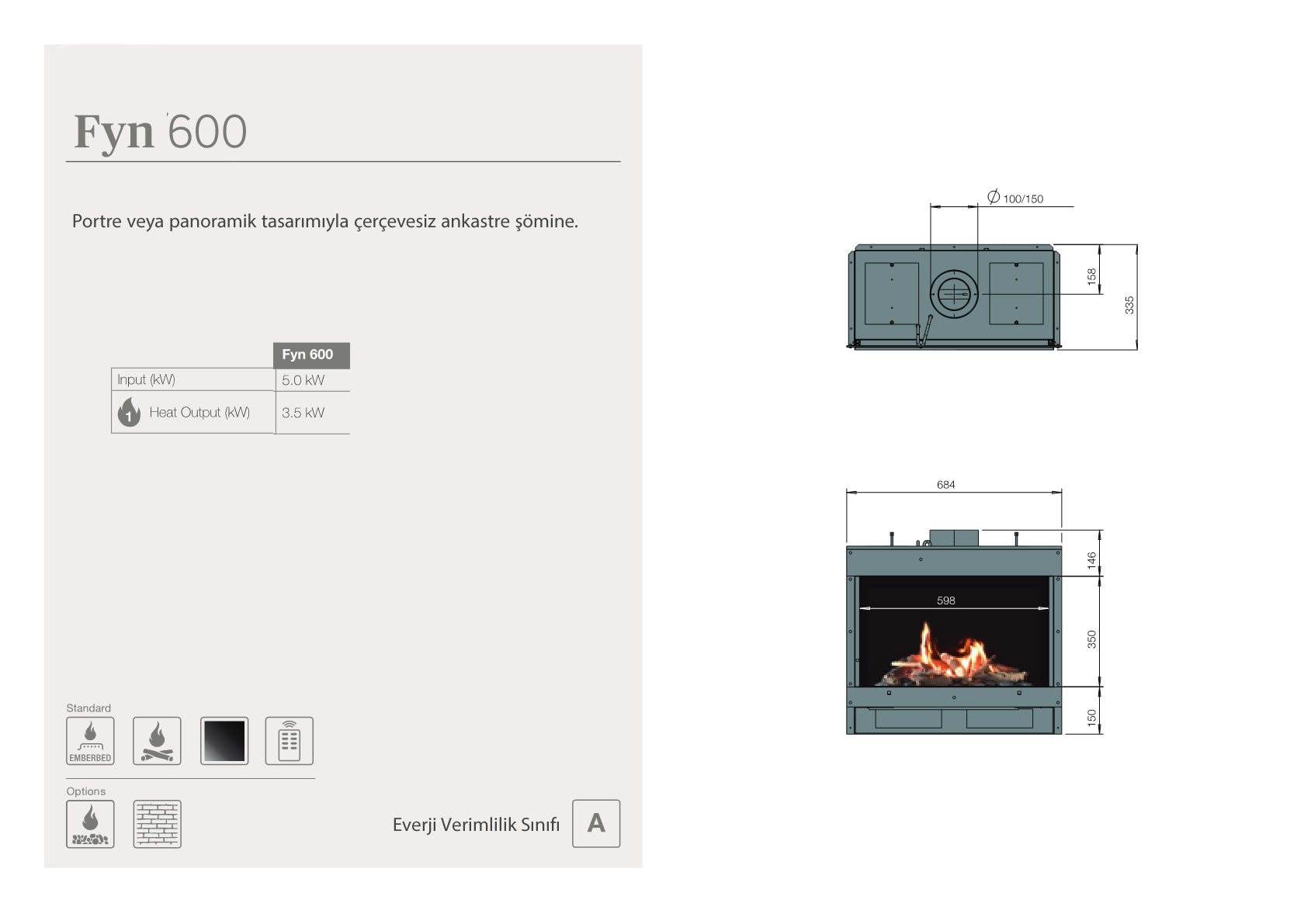 Faber Natural Gas Fireplaces - Fyn 600