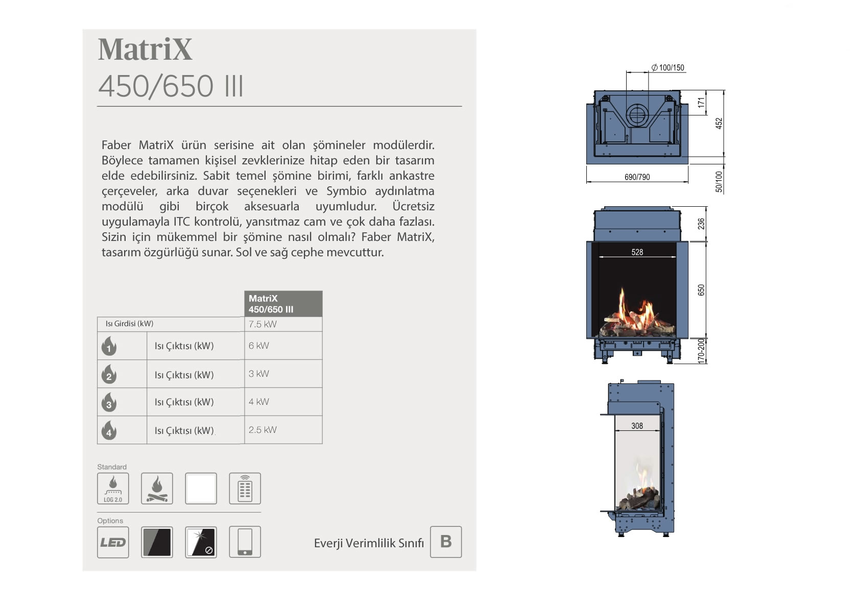 Faber Natural Gas Fireplaces - MATRİX 450/ 650 III