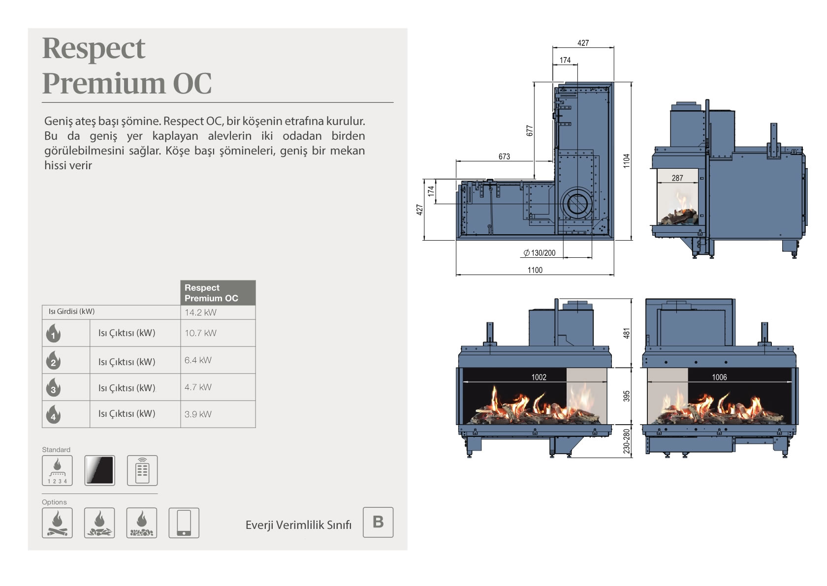 Faber Natural Gas Fireplaces - Respect Premium OC